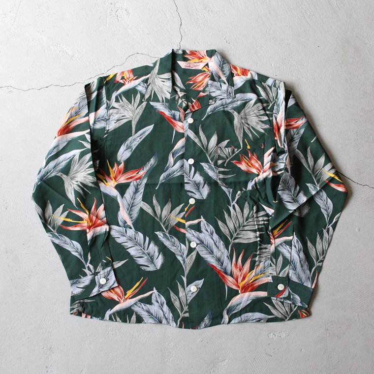 トロフィークロージング TROPHY CLOTHING ハワイアンシャツ アロハシャツ DUKE HAWAIIAN L/S SHIRT グリーン