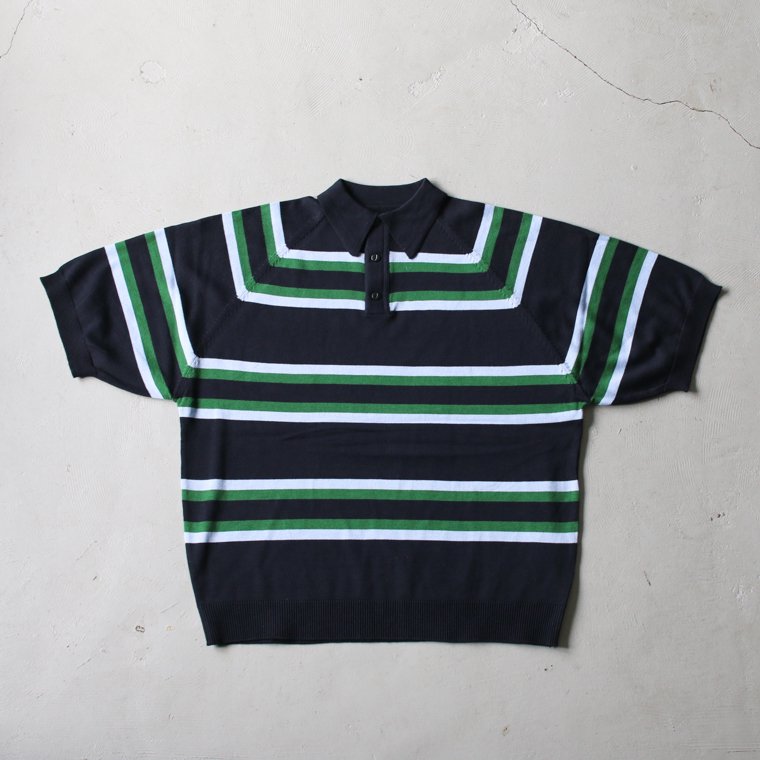 TOWNCRAFT/タウンクラフト】SURF BORDER KNIT POLO ボーダーニットポロ-