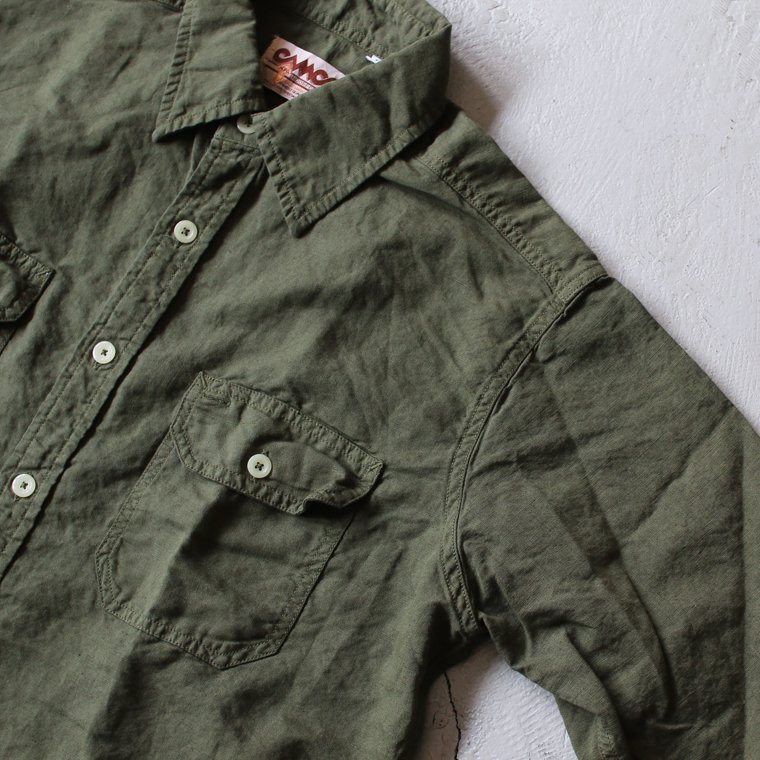 カムコ CAMCO リネンコットンワークシャツ LINEN COTTON WORK SHIRT オリーブ