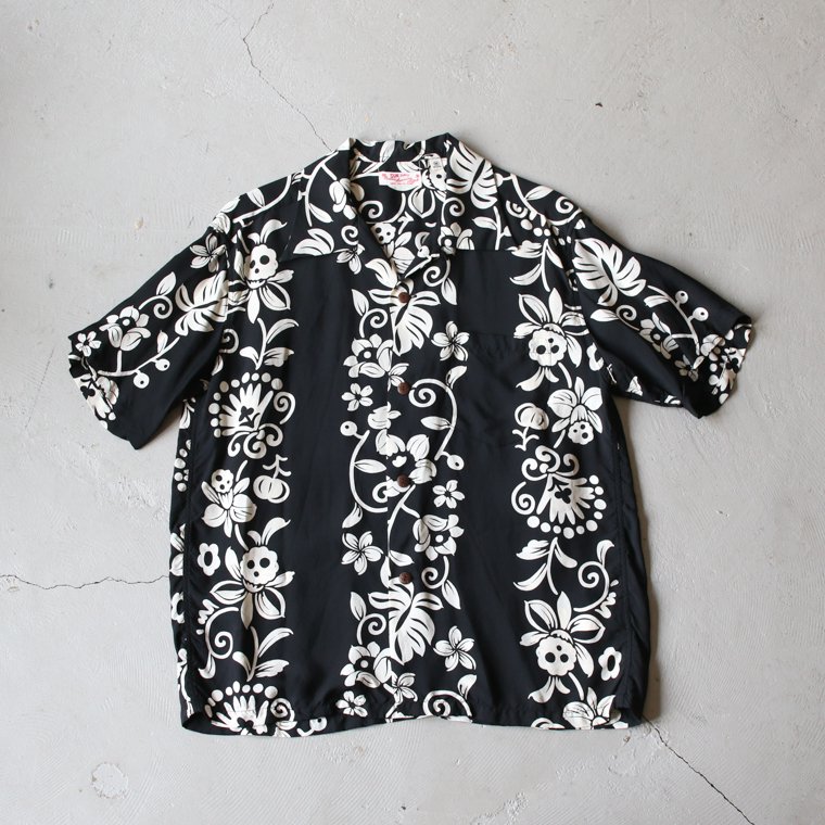 SUN SURF サンサーフ 東洋エンタープライズ SS38806 ハワイアンシャツ HAWAIIAN SKULL BORDER ブラック