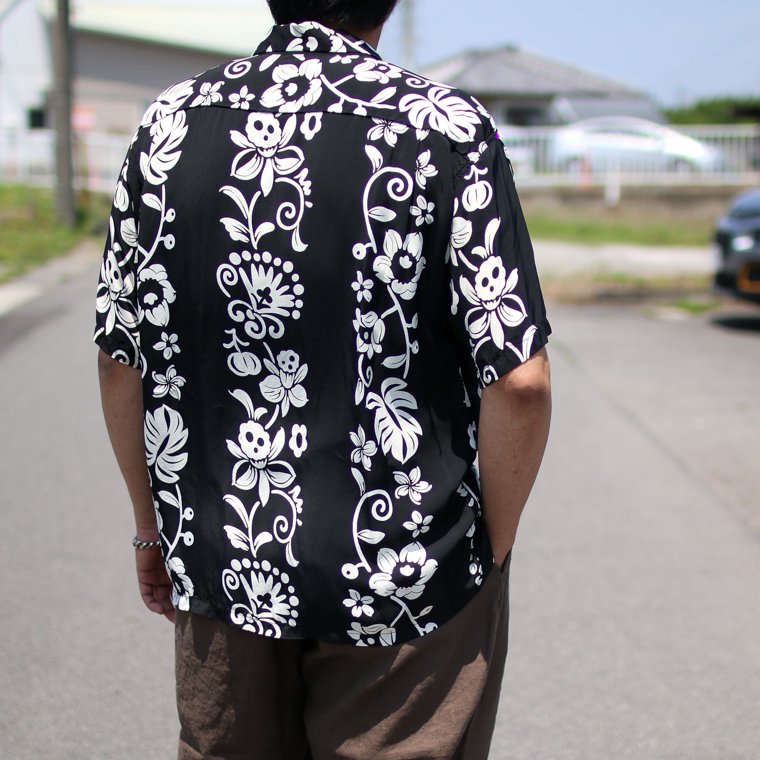 SUN SURF サンサーフ 東洋エンタープライズ SS38806 ハワイアンシャツ HAWAIIAN SKULL BORDER ブラック