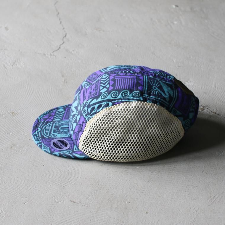 90s patagonia 総柄ロングビルキャップメッシュベロスピカ