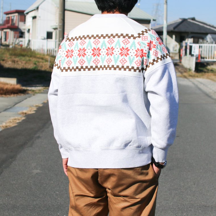 タウンクラフト TOWNCRAFT 雪柄スウェット SNOW PRINTED SWEAT グレー