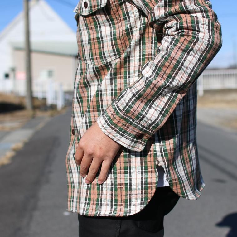 ウエアハウス WAREHOUSE Lot 3022 フランネルシャツ チンストラップ FLANNEL SHIRTS CHIN STRAP サーモン