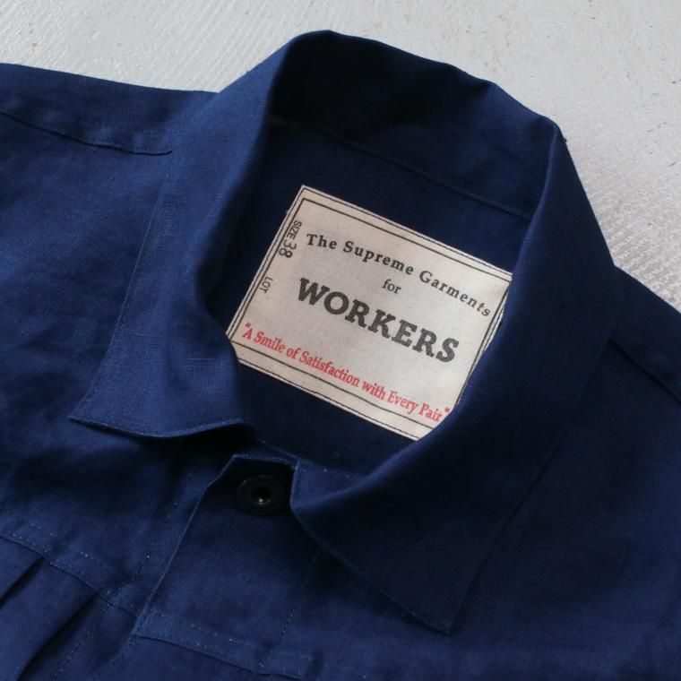 ワーカーズ WORKERS K&T H 213リネンジャケット 213 Linen Jacket, インディゴリネン Deep Indigo Linen