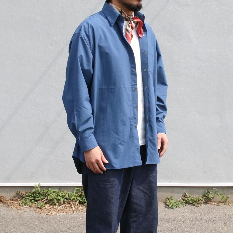 バーラップアウトフィッター BURLAP OUTFITTER 長袖シャツ L/S B.B. SHIRT SOLID アイアンブルー