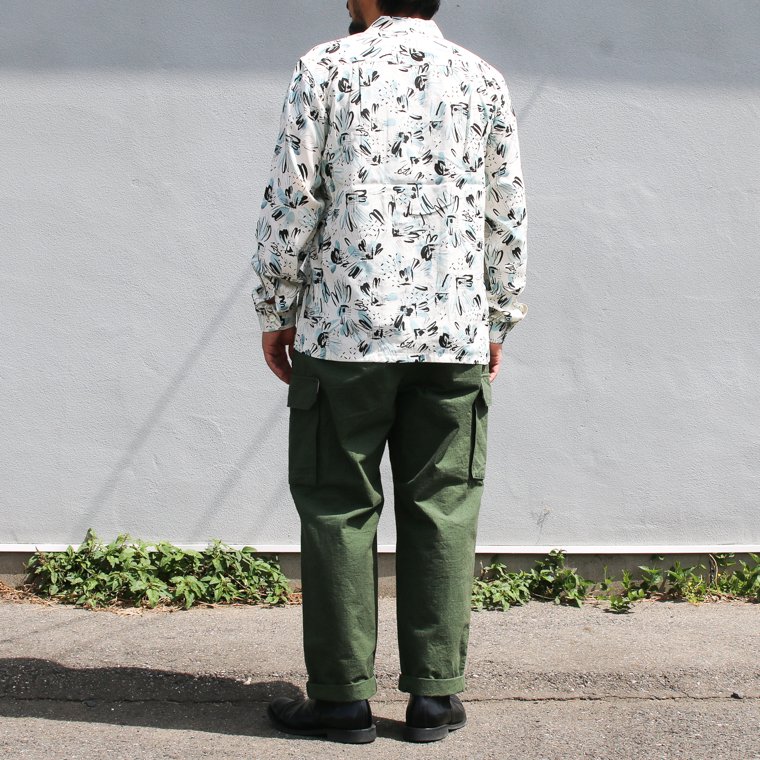 トロフィークロージング TROPHY CLOTHING ハワイアンシャツ アロハシャツ ATOMIC HAWAIIAN L/S SHIRT ホワイト