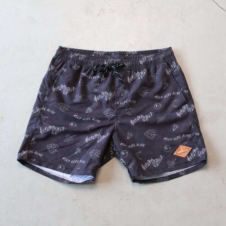 シーング Seaing ボードショーツ Board Shorts KEEP HOPE ALIVE ブラック