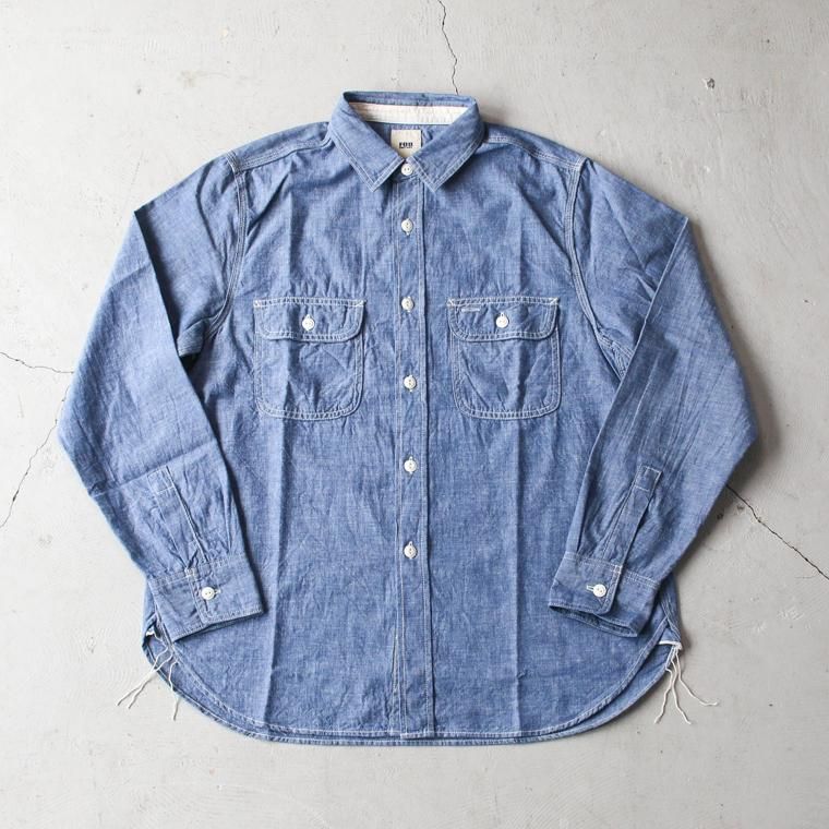 KONG FU WORK SHIRTS -カンフーシャツ　デニムボタン-