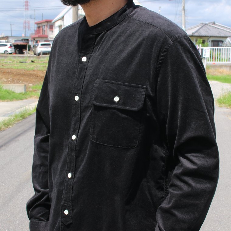 スタンダードシャツ STANDARD SHIRT バンドカラーシャツコーデュロイ Band Collar Shirt グレー