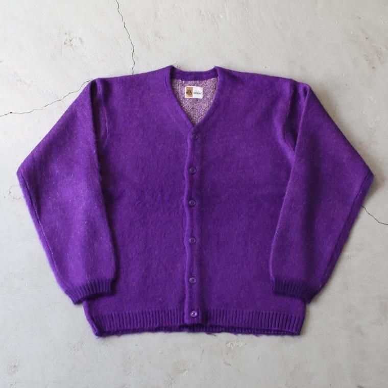 タウンクラフト TOWNCRAFT シャギーカラーカーディガン SHAGGY COLOR CARDIGAN パープル