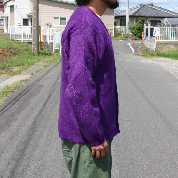 タウンクラフト TOWNCRAFT シャギーカラーカーディガン SHAGGY COLOR CARDIGAN パープル