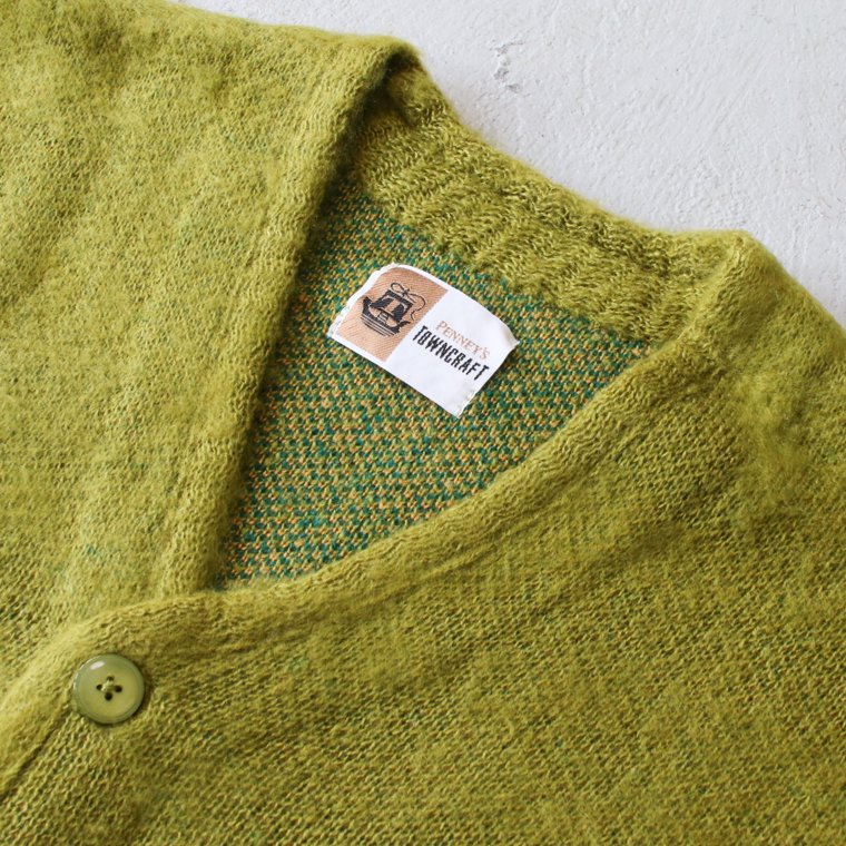 タウンクラフト TOWNCRAFT シャギーカラーカーディガン SHAGGY COLOR CARDIGAN グリーン