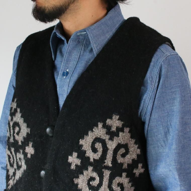 トップス Oaxaca RUG VEST HARRY'S 【 OAXACA - RUG VEST - INDIGO ( Tops Vest