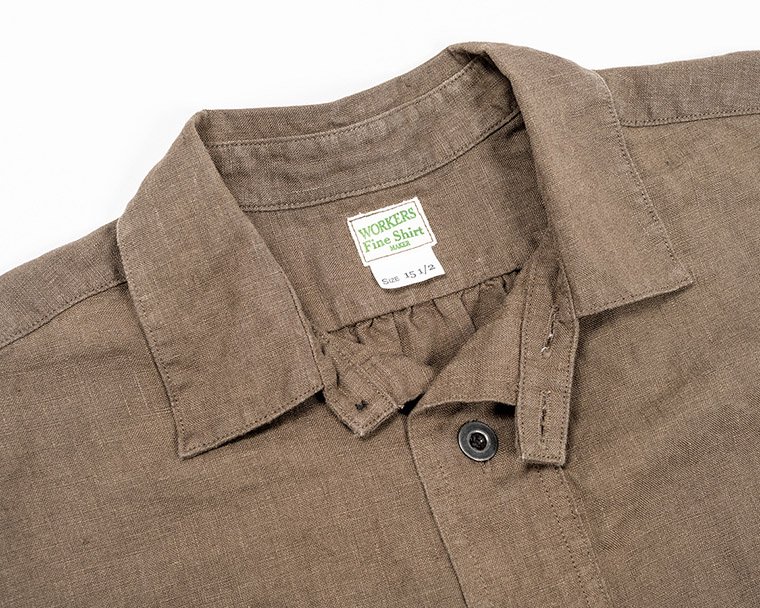 ワーカーズ WORKERS K&T H プルオーバーワークシャツPullover Work Shirt, ブラウンリネン Brown Linen