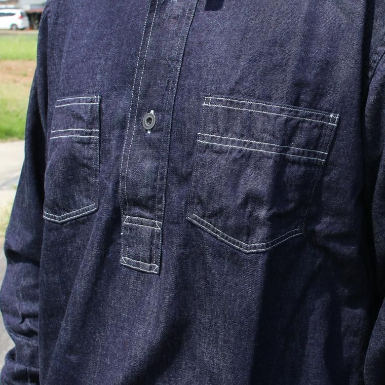 ワーカーズ WORKERS K&T H プルオーバーワークシャツPullover Work Shirt, デニム Denim