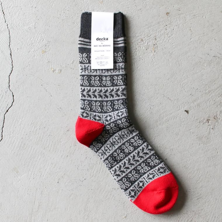 デカ decka ジャガードソックス Jacquard Socks Clover