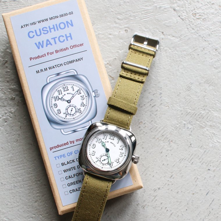 MONTRE ROROI モントルロロイ 腕時計 CU-WH-02 CUSHION WATCH クッションウォッチ コットンストラップ  ホワイト