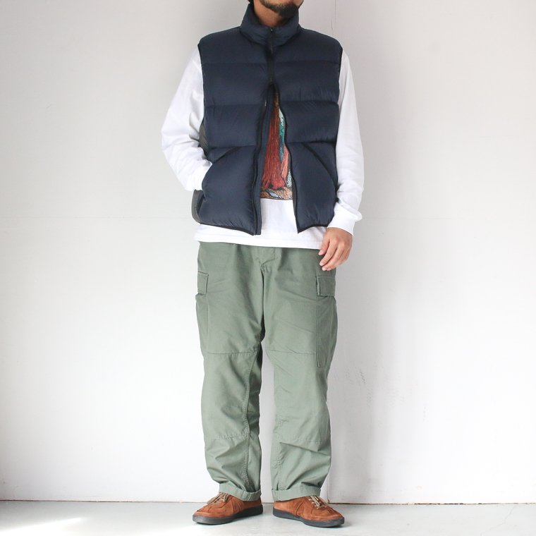 TAION × OOM タイオン×オム DOWN VEST ダウンベスト ネイビー×グレー