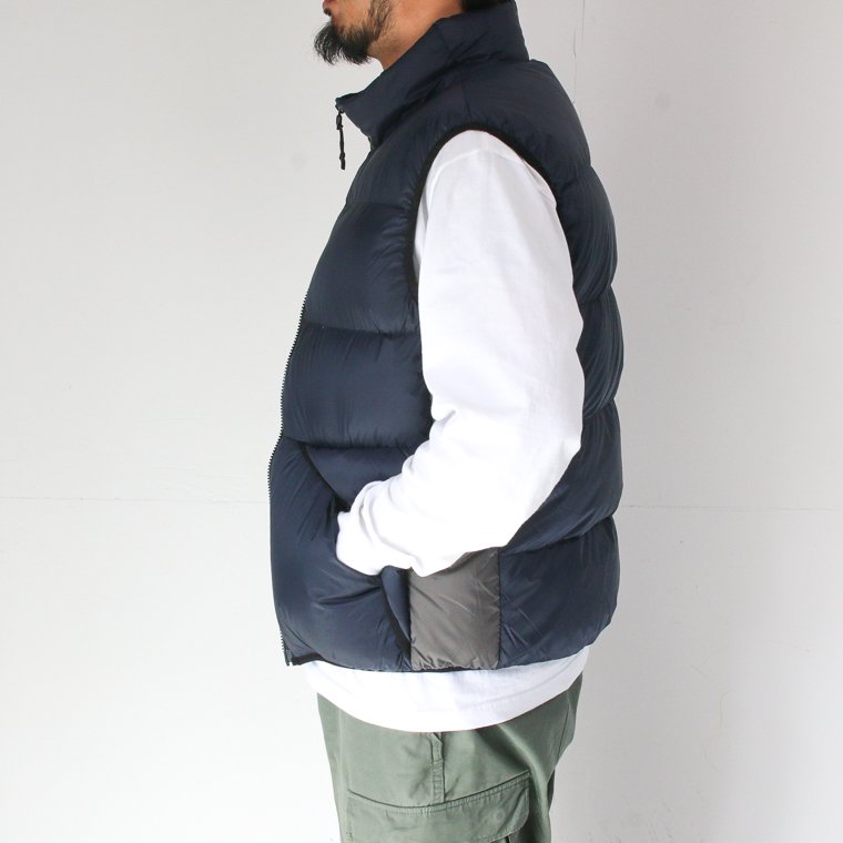 TAION × OOM タイオン×オム DOWN VEST ダウンベスト ネイビー×グレー