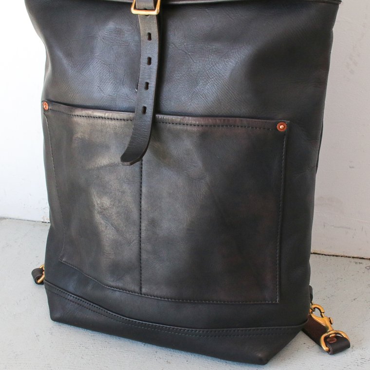 バスコ ヴァスコ VASCO VS-205L レザーロールトップリュックサック LEATHER ROLL TOP RUCKSACK ブラック