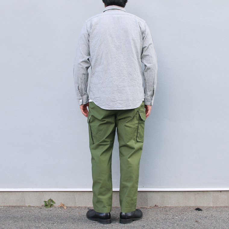 ウエアハウス WAREHOUSE Lot 3051 グレーシャンブレーワークシャツ TRETON STEEL WORKER SHIRTS グレー  ワンウォッシュ