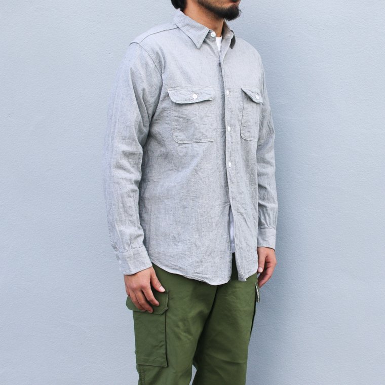 ウエアハウス WAREHOUSE Lot 3051 グレーシャンブレーワークシャツ TRETON STEEL WORKER SHIRTS グレー  ワンウォッシュ