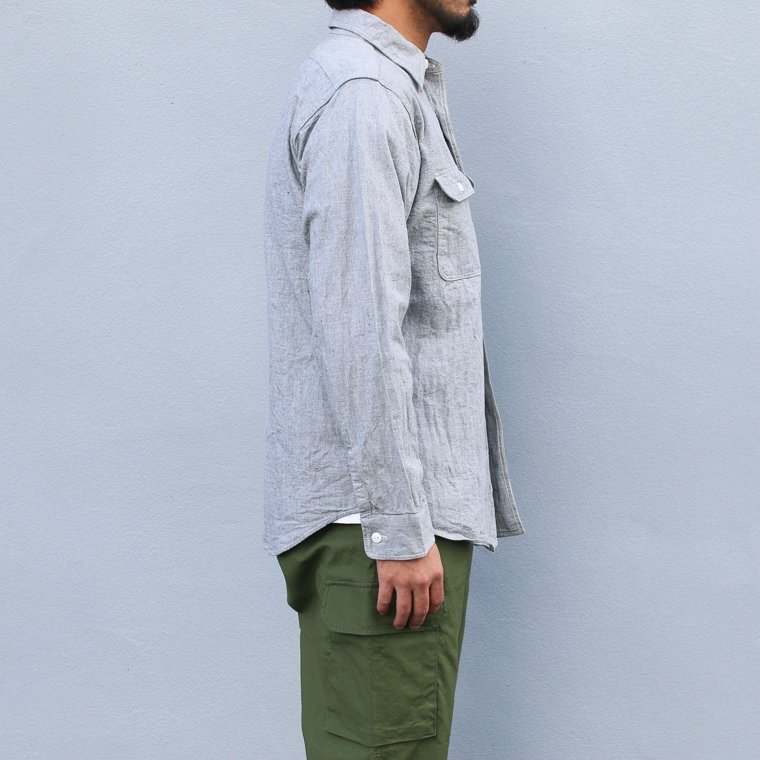 ウエアハウス WAREHOUSE Lot 3051 グレーシャンブレーワークシャツ TRETON STEEL WORKER SHIRTS グレー  ワンウォッシュ