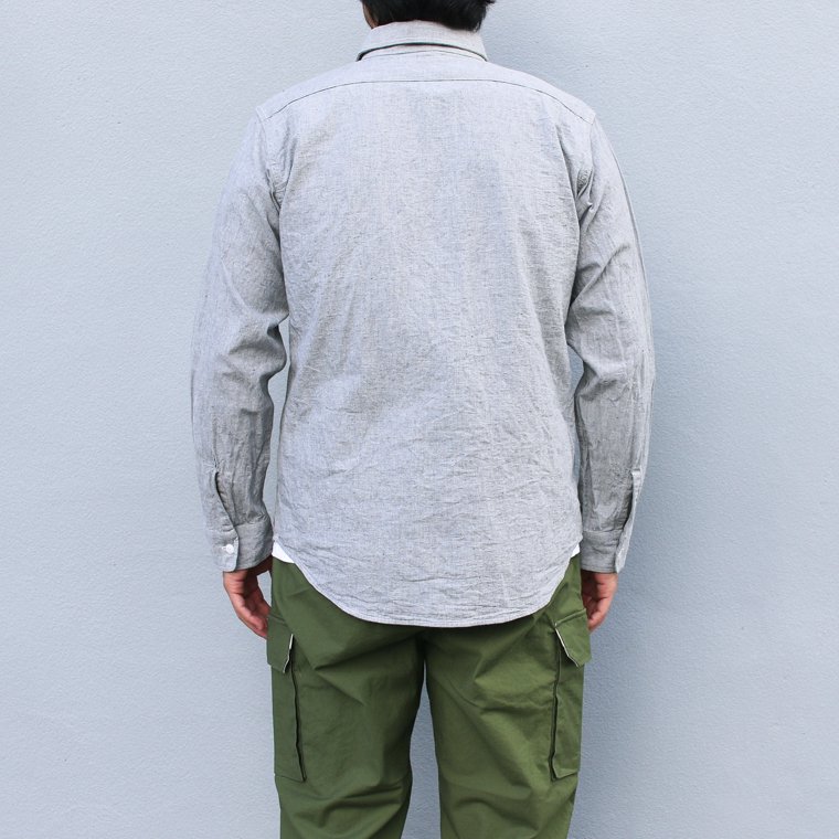 ウエアハウス WAREHOUSE Lot 3051 グレーシャンブレーワークシャツ TRETON STEEL WORKER SHIRTS グレー  ワンウォッシュ