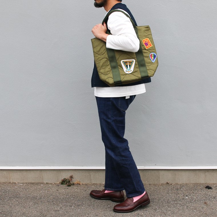 MADE IN OCCUPIED JAPAN from OKINAWA トートバッグ TOTE BAG US QUILT LINER With OLD  WAPPEN