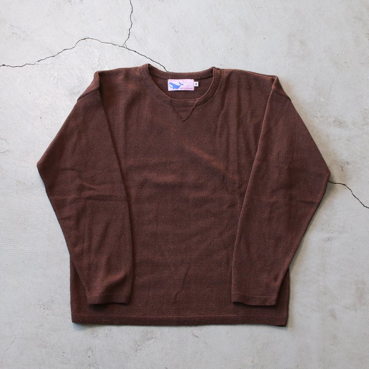 WHALER SPORTSWEAR コットンクルーネックプルオーバーセーター COTTON CREW NECK PULLOVER ブラウン