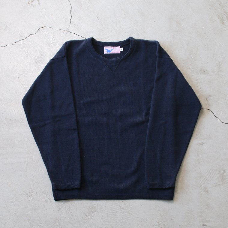 WHALER SPORTSWEAR コットンクルーネックプルオーバーセーター COTTON CREW NECK PULLOVER ネイビー