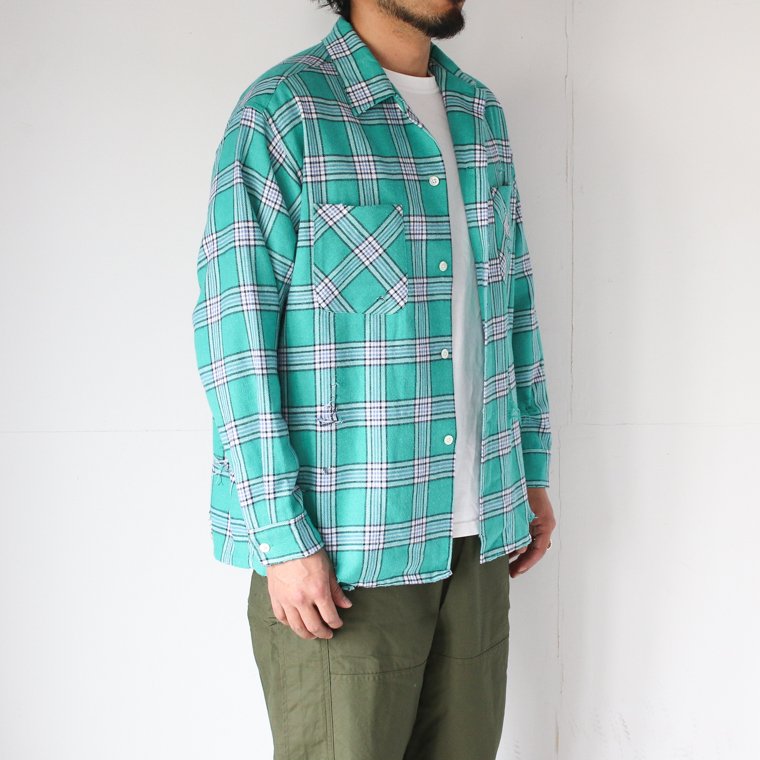 ダンリバー Dan River ウォーンアウトチェックシャツ Worn Out Check Shirts グリーン