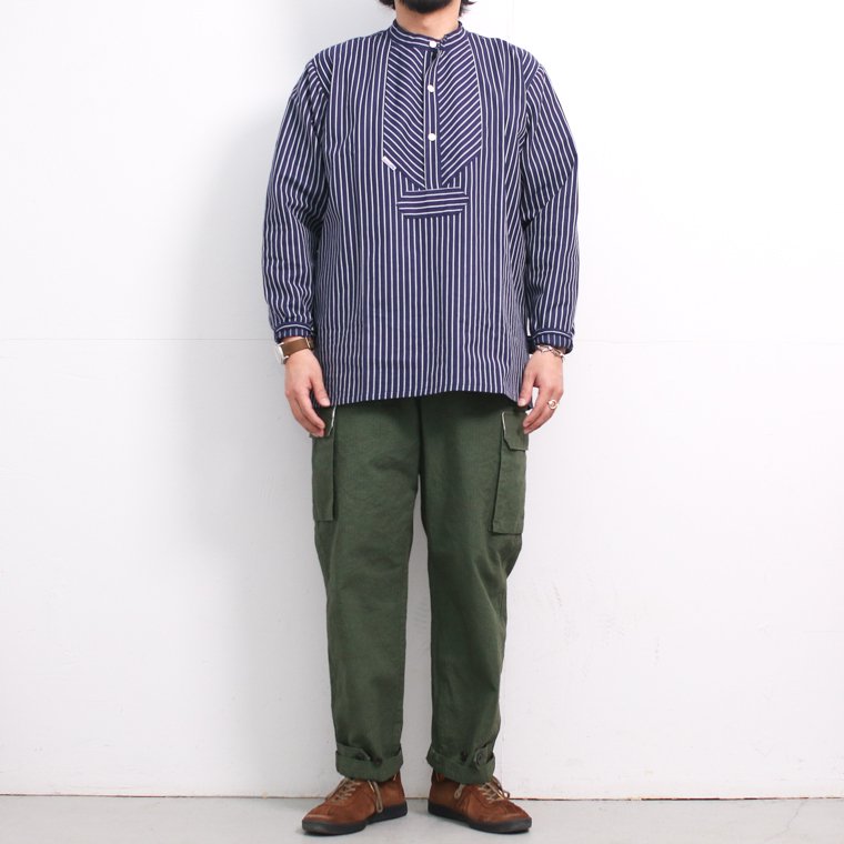 MODAS モダス PULLOVER FISHERMAN SHIRTS プルオーバーフィッシャーマンシャツ ネイビー