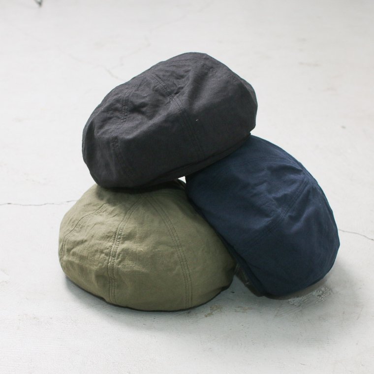 ハイアー HIGHER コットンリネンバックサテンワイドベレー C/L VINTAGE BACKSATIN WIDE BERET