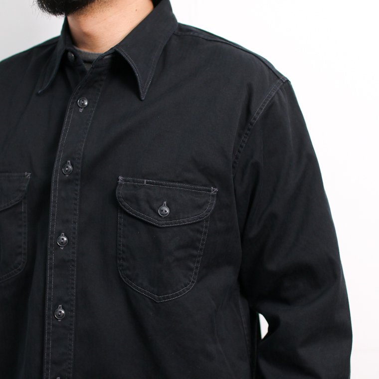 バズリクソンズ BUZZ RICKSON'S 東洋エンタープライズ BR29174 ヘリンボーンワークシャツ HERRINGBONE WORK  SHIRTS ブラック