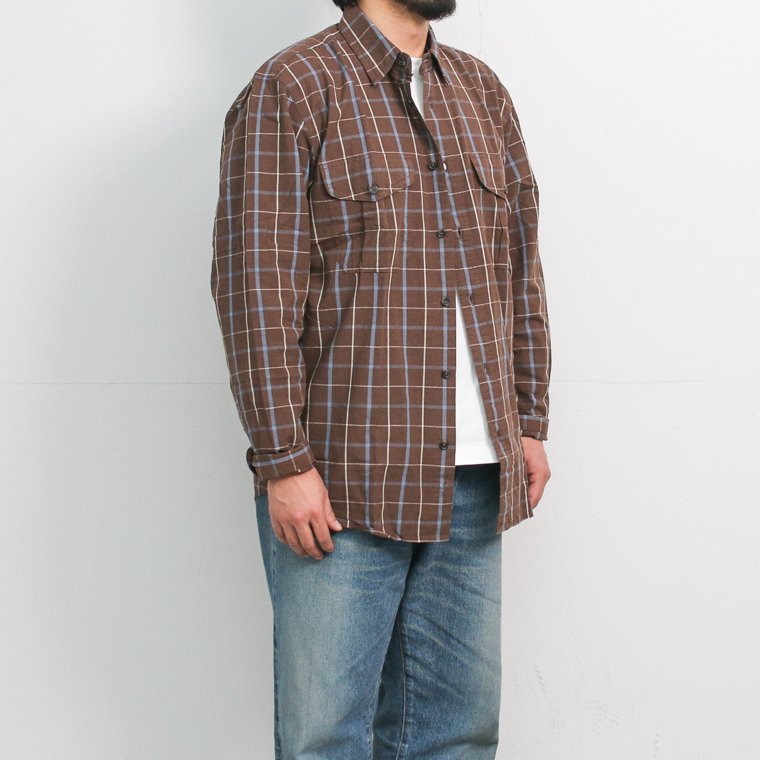 FILSON フィルソン WASHED FEATHER CLOTH SHIRT ウォッシュドフェザークロスシャツ ブラウン