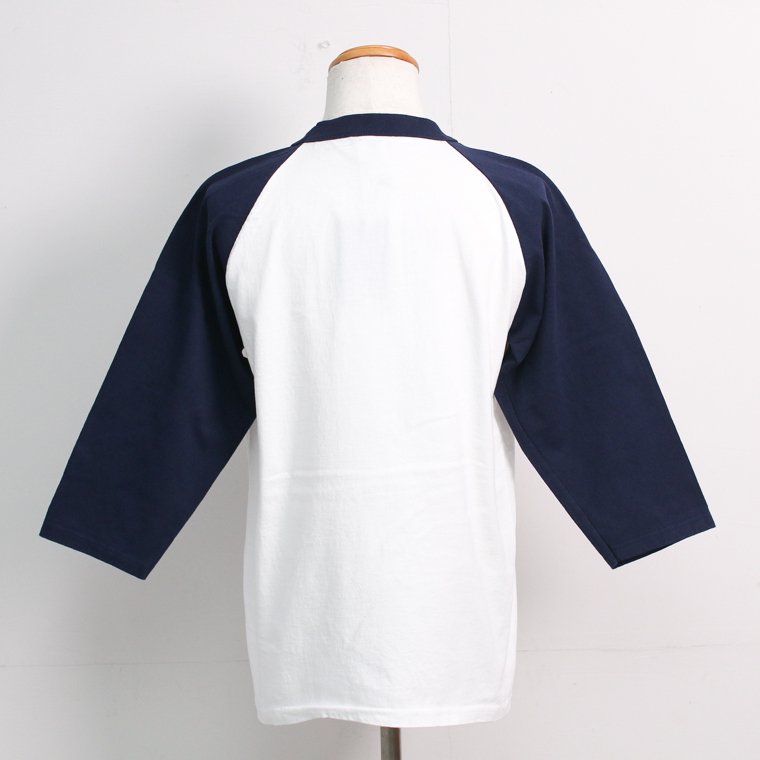 GOODWEAR グッドウェア 3/4 RAGLAN TEE 七分袖ラグランTシャツ 7.2オンス アメリカ製 ホワイト×ネイビー