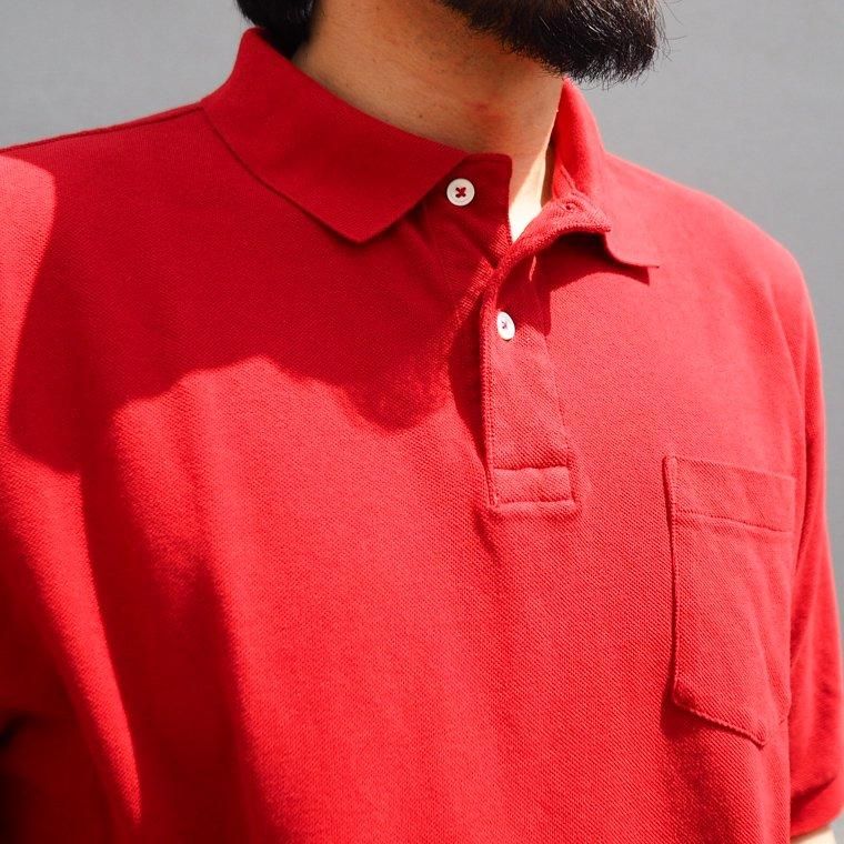 ワーカーズ WORKERS K&T H ビッグフィットポロ BIG Fit Polo, Burgundy