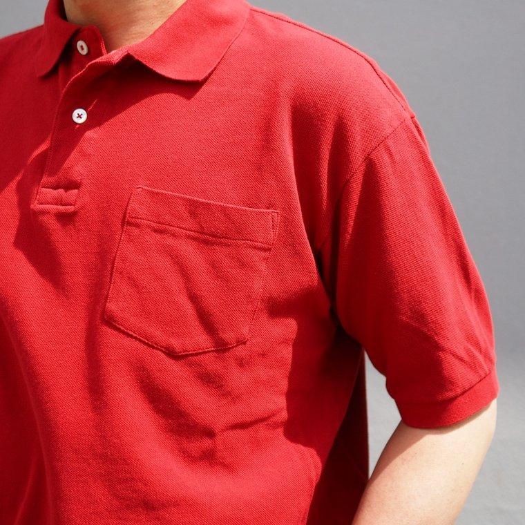 ワーカーズ WORKERS K&T H ビッグフィットポロ BIG Fit Polo, Burgundy