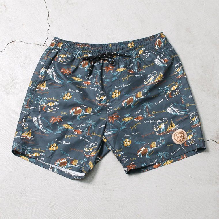 シーング Seaing ボードショーツ Board Shorts CLASSIC ALOHA チャコール