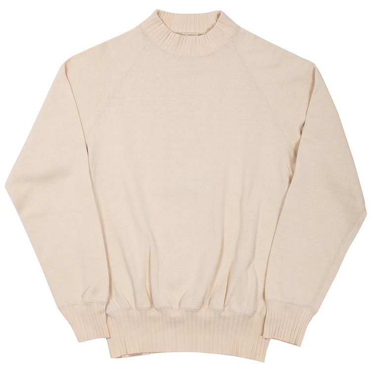 ワーカーズ WORKERS K&T H コットンラグランセーター Cotton Raglan Sweater, White