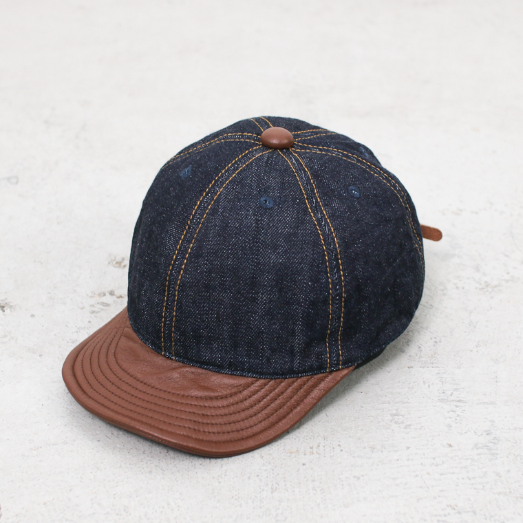ハイアー HIGHER セルヴィッチ+レザーブリムキャップ SELVEDGE