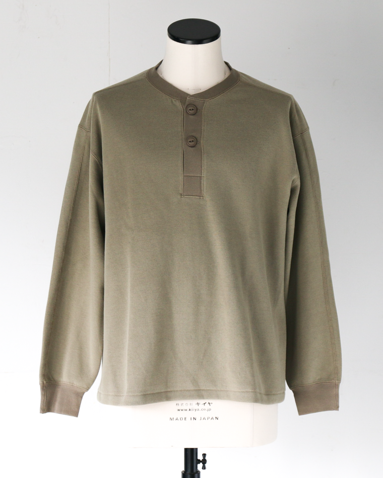 SEABEES シービーズ Knit & sewn Henley neck L/S T ニットソー