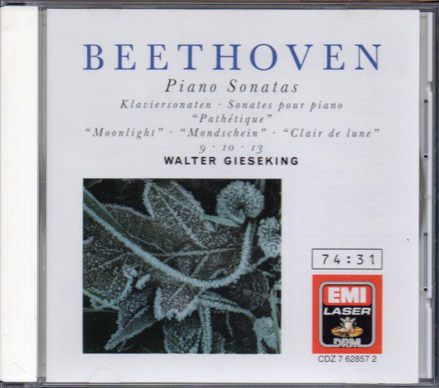 ベートーヴェン：ピアノ・ソナタ第8～10, 13, 14番　ギーゼキング(p) （CDZ762857） - クラシックの中古CD屋ファルスタッフ