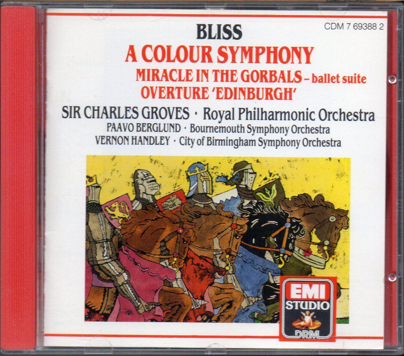 ベルグルンド＝Boun　ブリス：色彩交響曲，ゴーバルズの奇跡　（CDM769388）　他　他　グローヴズ＝RPO,　クラシックの中古CD屋ファルスタッフ