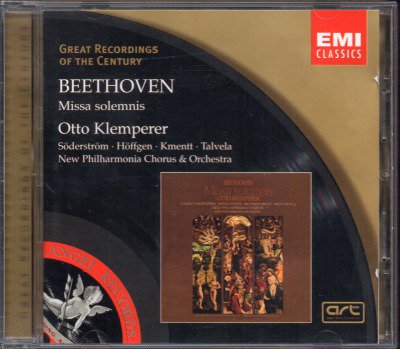 ベートーヴェン：ミサ・ソレムニス　クレンペラー＝NPO，同cho 他 （外EMI） - クラシックの中古CD屋ファルスタッフ