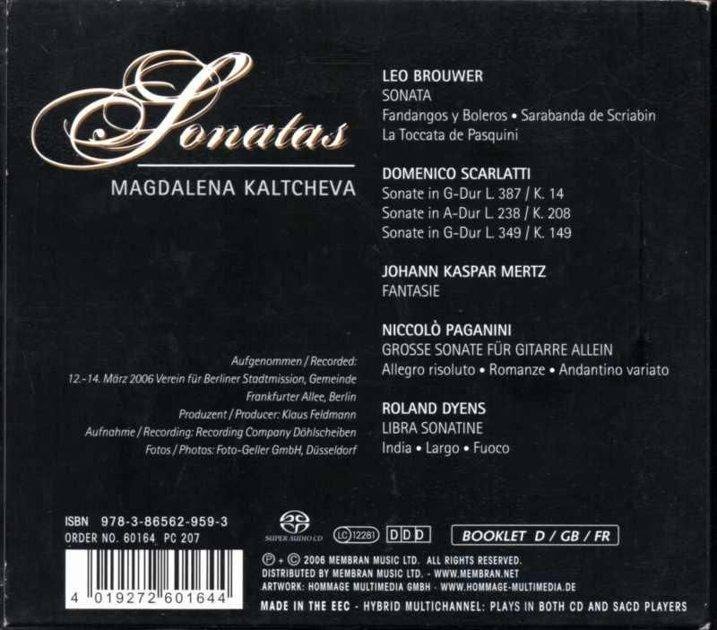 サブ画像1:{SACD-HYBR} マグダレーナ・カルチェヴァ(g) ソナタ集 (ブローウェル 他) (NCA)ジャケット写真 サブ画像1:{SACD-HYBR} マグダレーナ・カルチェヴァ(g) ソナタ集 (ブローウェル 他) (NCA)ジャケット写真