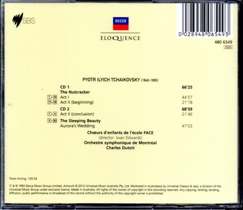 サブ画像1:チャイコフスキー:くるみ割り人形,オーロラの結婚 デュトワ=OSM (DECCA・2CD)未開封ジャケット写真 サブ画像1:チャイコフスキー:くるみ割り人形,オーロラの結婚 デュトワ=OSM (DECCA・2CD)未開封ジャケット写真