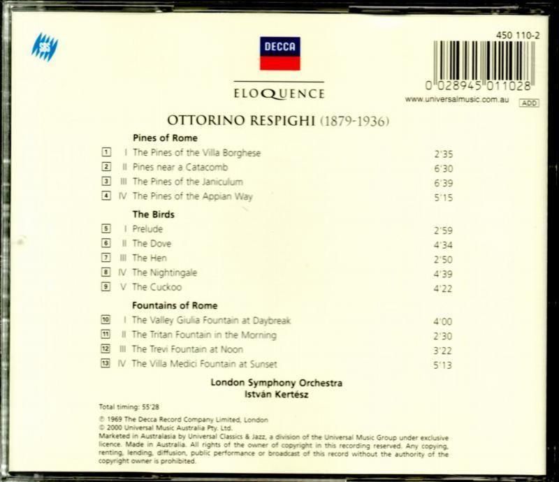 サブ画像1:レスピーギ:ローマの松&噴水,鳥 ケルテス=LSO (DECCA)ジャケット写真 サブ画像1:レスピーギ:ローマの松&噴水,鳥 ケルテス=LSO (DECCA)ジャケット写真
